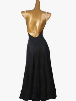 Costumes de danse de salon bleu Royal pour femmes robe Sexy en Lycra et Spandex col en v dos nu robe de danse