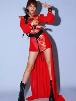 Costumes de danse Ensemble de vêtements de danse de style chinois pour femmes