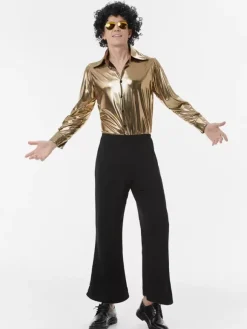 Costumes de danse hip-hop hippie des années 70 haut doré pantalon costume de danse de rue