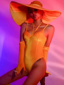 Costumes de danse Jazz body femme chapeau en Polyester combinaison gants vêtements de danse