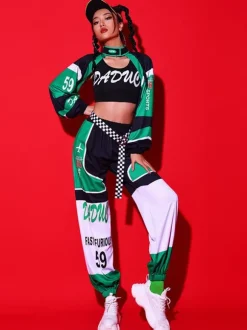 Costumes de danse Jazz pantalons en Polyester pour filles pardessus vêtements de danse
