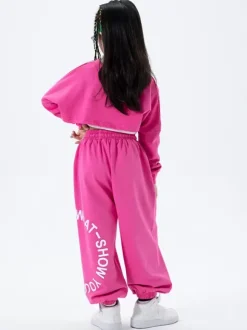 Costumes de danse Jazz pantalons en Polyester filles ensemble 3 pièces
