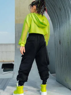 Costumes de danse jazz pour enfants Hip Hop haut pantalon gilet ensemble 3 pièces vêtements de danse