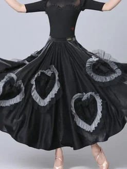 Costumes De Danse Jupe Salon Violet Femmes Volants Jupe Longue Vêtements De Danse