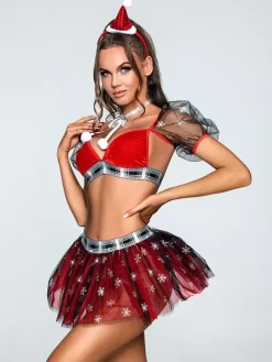 Costumes de Noël Ensembles de soutien-gorge de lingerie pour femmes