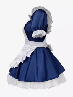 Costumes De Soubrette Déguisement Couvre-Chef Robe Tablier Ensemble De 3 Pièces