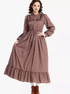 Costumes de tablier de robe rétro à imprimé floral vintage