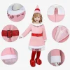 Costumes d'elfe rose pour fille Cosplay de noël Déguisement enfant