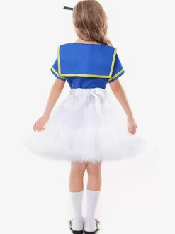Costumes d'Halloween pour enfants Bleu Halloween Fibre de polyester Ensemble de polyester Jupe pour enfants
