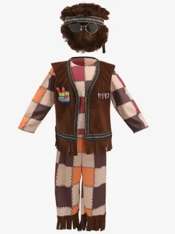 Costumes d'Halloween pour enfants Ensemble haut et pantalon en polyester marron foncé pour Halloween