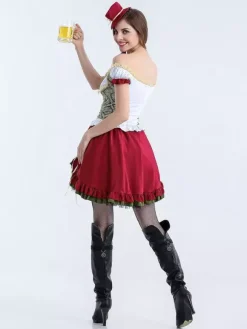 Costumes d'Halloween pour femmes haut élégant jupe en polyester imprimé floral costumes de vacances