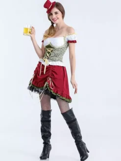 Costumes d'Halloween pour femmes haut élégant jupe en polyester imprimé floral costumes de vacances