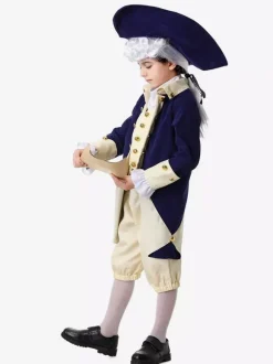 Costumes Ensemble haut et pantalon rétro bleu foncé Costumes de vacances
