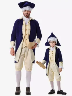 Costumes Ensemble haut et pantalon rétro bleu foncé Costumes de vacances