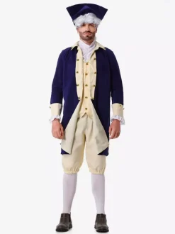 Costumes Ensemble haut et pantalon rétro bleu foncé Costumes de vacances