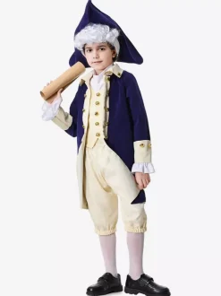 Costumes Ensemble haut et pantalon rétro bleu foncé Costumes de vacances