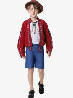 Costumes Marchandises de vacances Costumes de vacances Noël Fibre de polyester rouge