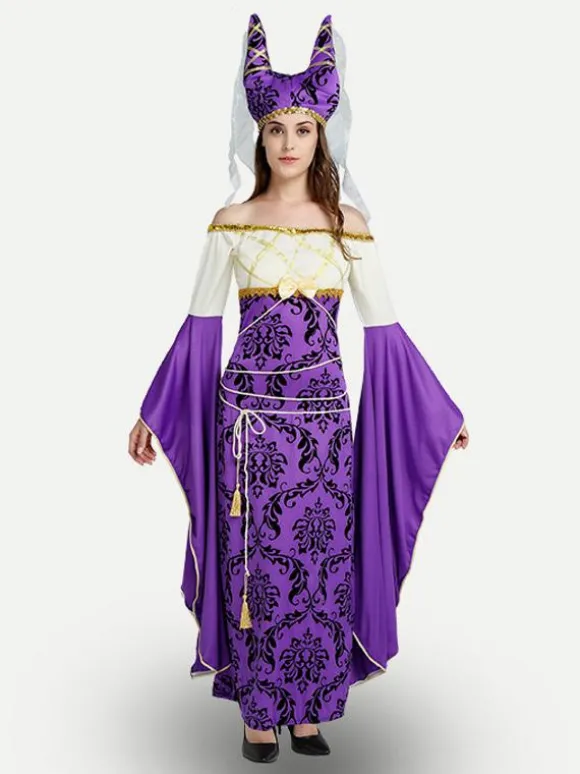 Costumes Marchandises de Vacances Costumes de Vacances Égyptien Sexy Violet Fibre de Polyester