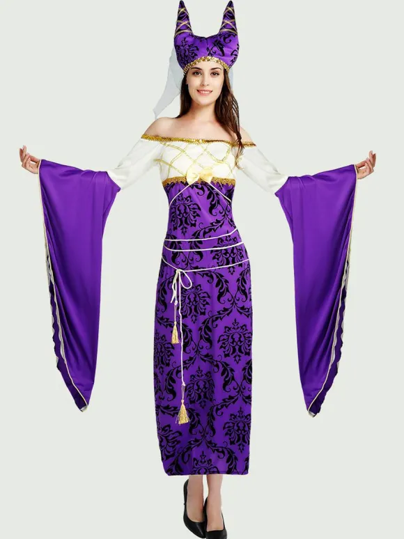 Costumes Marchandises de Vacances Costumes de Vacances Égyptien Sexy Violet Fibre de Polyester