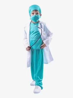 Costumes pour enfants docteur Cosplay capuche pardessus pantalon ensemble 3 pièces Costume d'halloween pour enfants