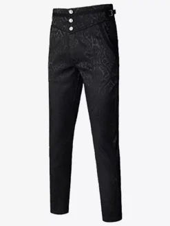 Costumes rétro noirs de jacquard de polyester rétro de cru pour l'homme