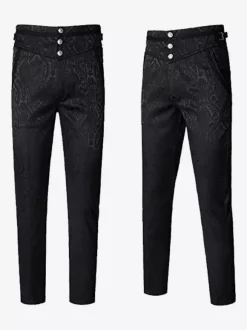 Costumes rétro noirs de jacquard de polyester rétro de cru pour l'homme