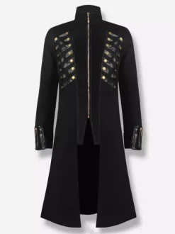 Costumes rétro noirs de vêtements de polyester de manches longues de jacquard occidental de cru pour l'homme