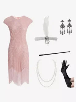 Costumes Rétro Noirs Femmes Ensemble Franges Paillettes Robe Vintage Marie Antoinette Robe De Bal Bourgogne