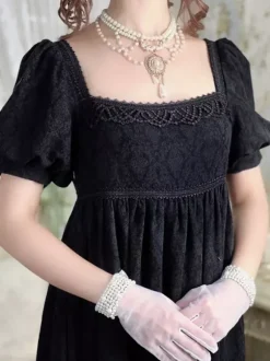 Costumes rétro roses en dentelle et coton mélangé Costume Marie-Antoinette robe Jacquard vêtements Vintage occidentaux pour femmes Bourgogne