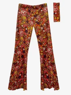 Costumes Rétro Roses Femmes Fleuri Pantalon En Polyester Accessoire Ensemble Vintage