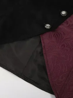Costumes rétro sans manches en polyester vintage bordeaux pour homme