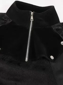 Costumes rétro sans manches en jacquard de polyester élégant vintage noir pour homme