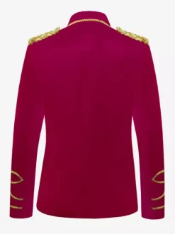 Costumes Vintage Bleu Foncé Haut Boutons Polyester Manches Longues Costumes Rétro Pour Homme