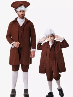 Costumes Café Marron Hommes Rétro Gilet Pantalon Ensemble Costumes De Vacances
