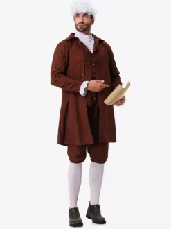 Costumes Café Marron Hommes Rétro Gilet Pantalon Ensemble Costumes De Vacances