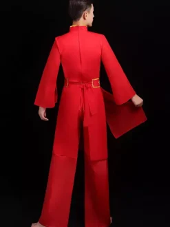 Costumes Chinois Homme Costumes De Danse Du Dragon Rouge Kung Fu Carnaval Déguisements Halloween