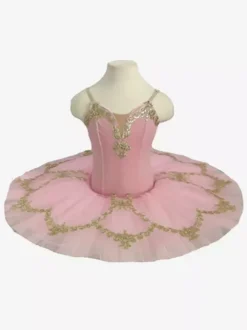 Costumes de danse de Ballet rose enfant fille robe de ballerine à volants en dentelle