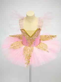 Costumes de danse de Ballet rose fille ballerine Lycra Spandex robe robe vêtements de danse