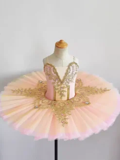 Costumes de danse de Ballet rose fille ballerine Lycra Spandex robe robe vêtements de danse