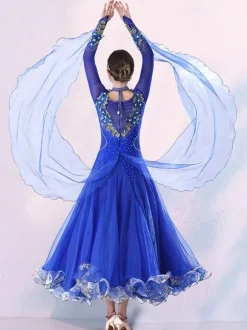 Costumes De Danse De Salon Robe En Lycra Pour Femme Rose Vêtements De Danse