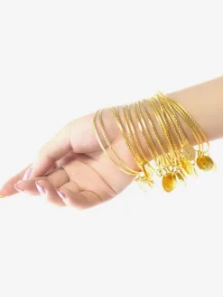Costumes de danse du ventre Bracelet Blond Metallic Gaufrage Femmes Performance Costume Accessoire Déguisements Halloween