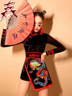 Costumes de danse jazz Combishort Qipao de style chinois Vêtements de danse