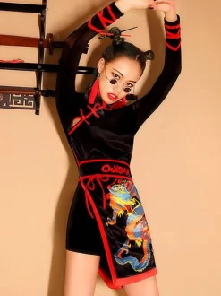 Costumes de danse jazz Combishort Qipao de style chinois Vêtements de danse