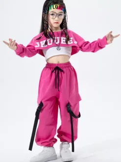 Costumes de danse Jazz pantalons en Polyester fille haut vêtements de danse