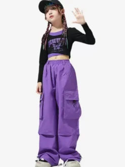 Costumes de danse Jazz top manches longues pantalon en Polyester femmes