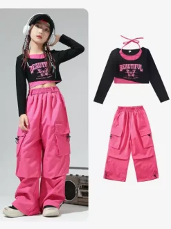 Costumes de danse Jazz top manches longues pantalon en Polyester femmes
