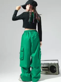Costumes de danse Jazz top manches longues pantalon en Polyester femmes