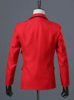 Costumes de performance rétro à manches longues pour hommes noirs Bourgogne
