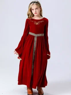 Costumes De Princesse Pour Enfants Vintage Déguisement Robe Bordeaux