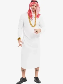 Costumes d'Halloween Blanc Vêtements Burlesques pour Adultes Couvre-chefs Ensemble de Mardi Gras en Polyester Costumes de Vacances